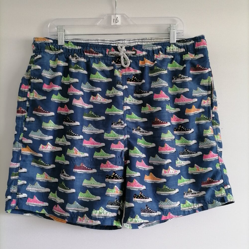 Island Haze Mens Blue Superga Shoes Print Swimming Trunk Board Shorts Size XXL